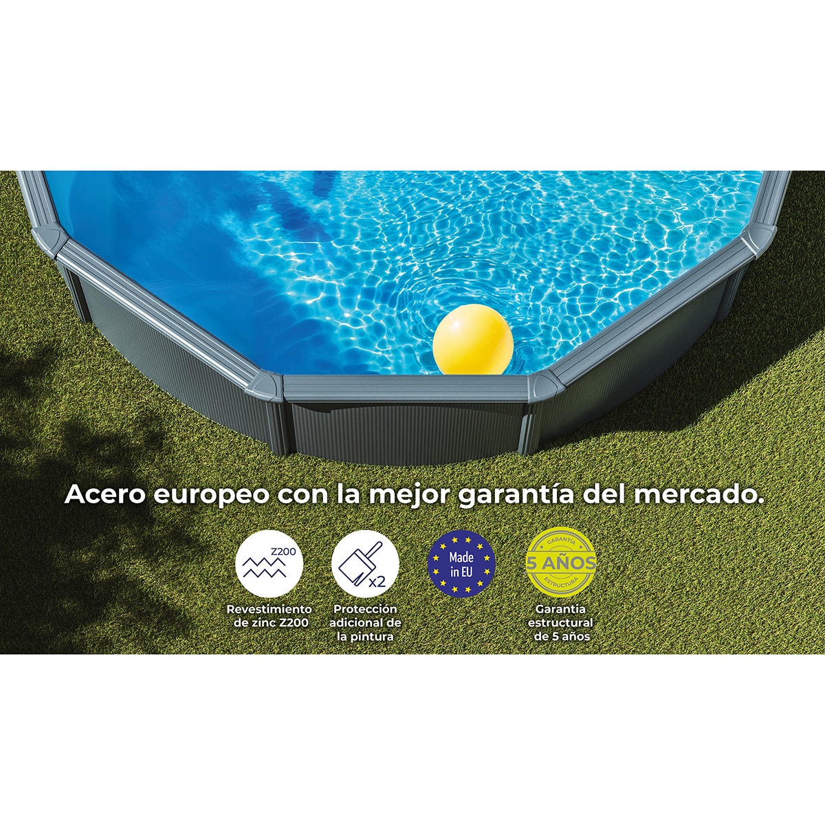 Piscina acero redonda 460 x 120 cm Antracita-9