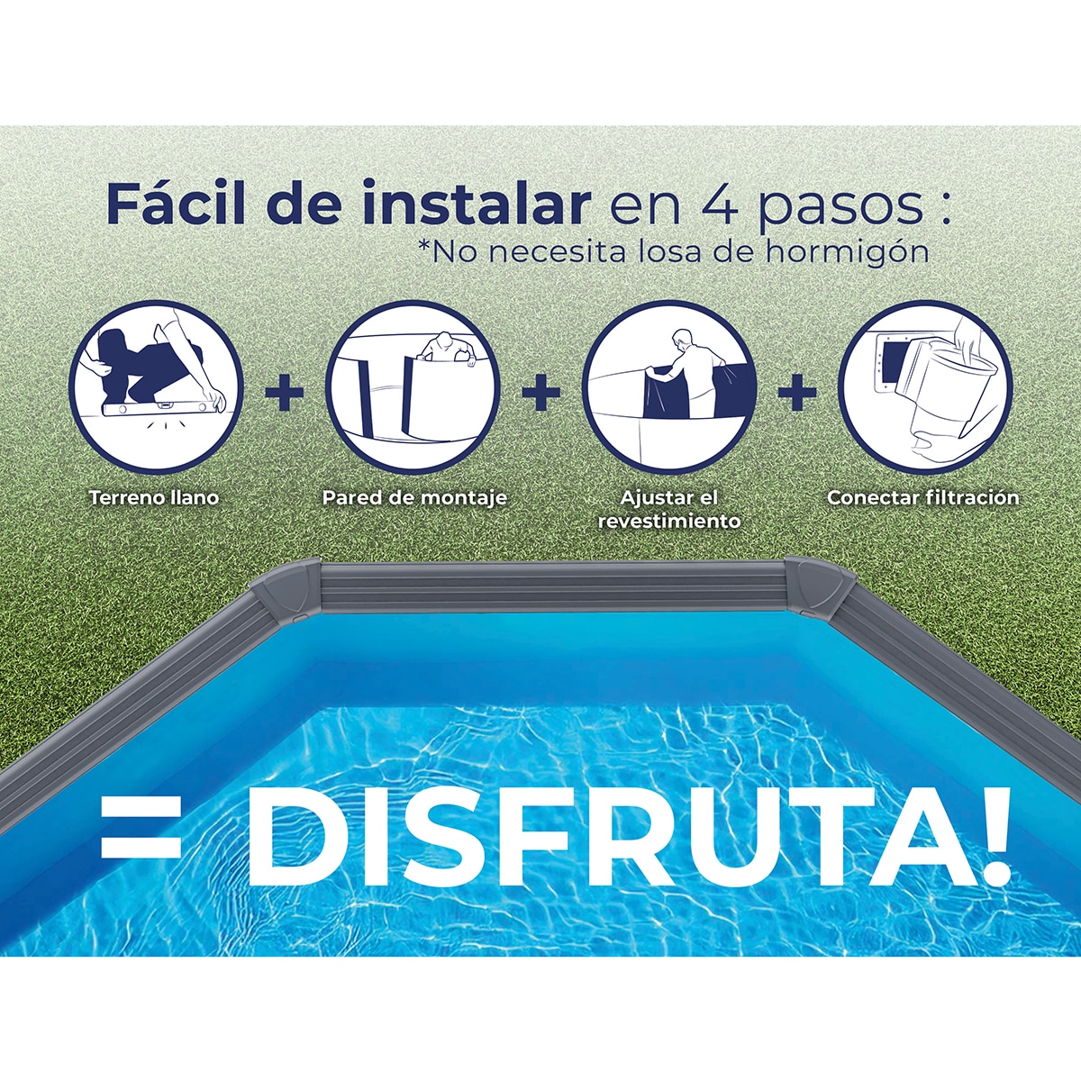 Piscina acero redonda 460 x 120 cm Antracita-10