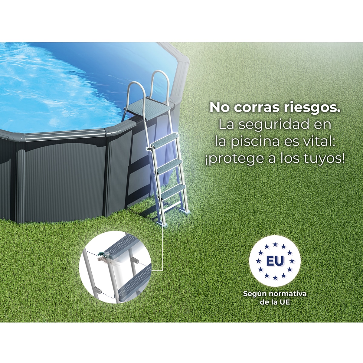 Piscina acero redonda 460 x 120 cm Antracita-15