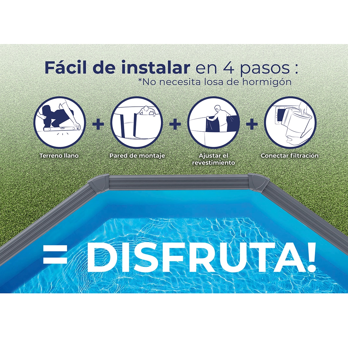 Piscina acero redonda 350 x 120 cm Antracita-13
