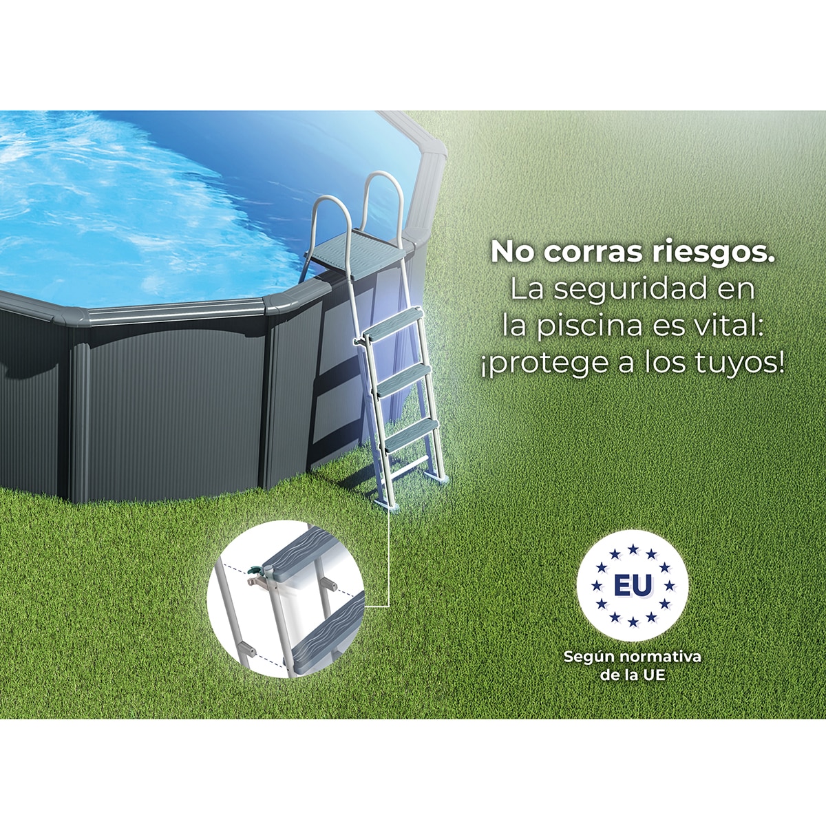 Piscina acero redonda 350 x 120 cm Antracita-16