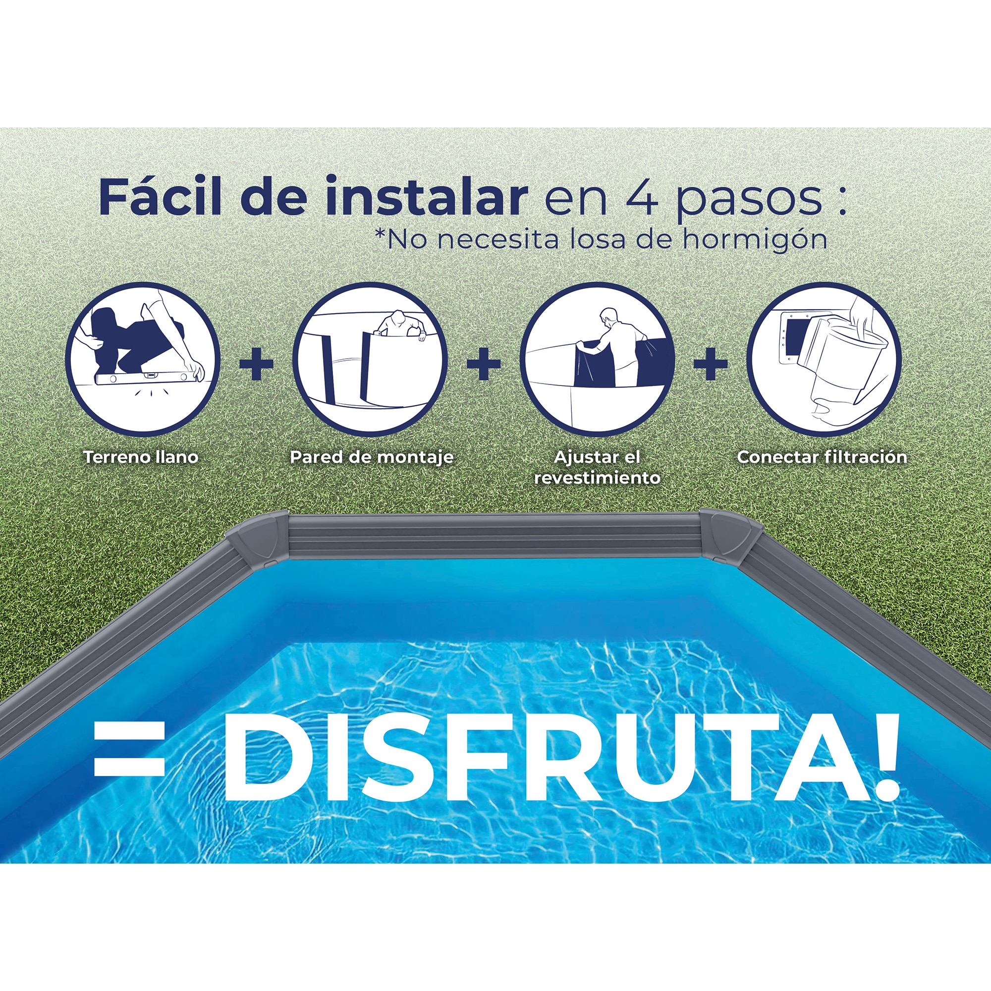 Piscina acero redonda 300 x 120 cm Antracita-12