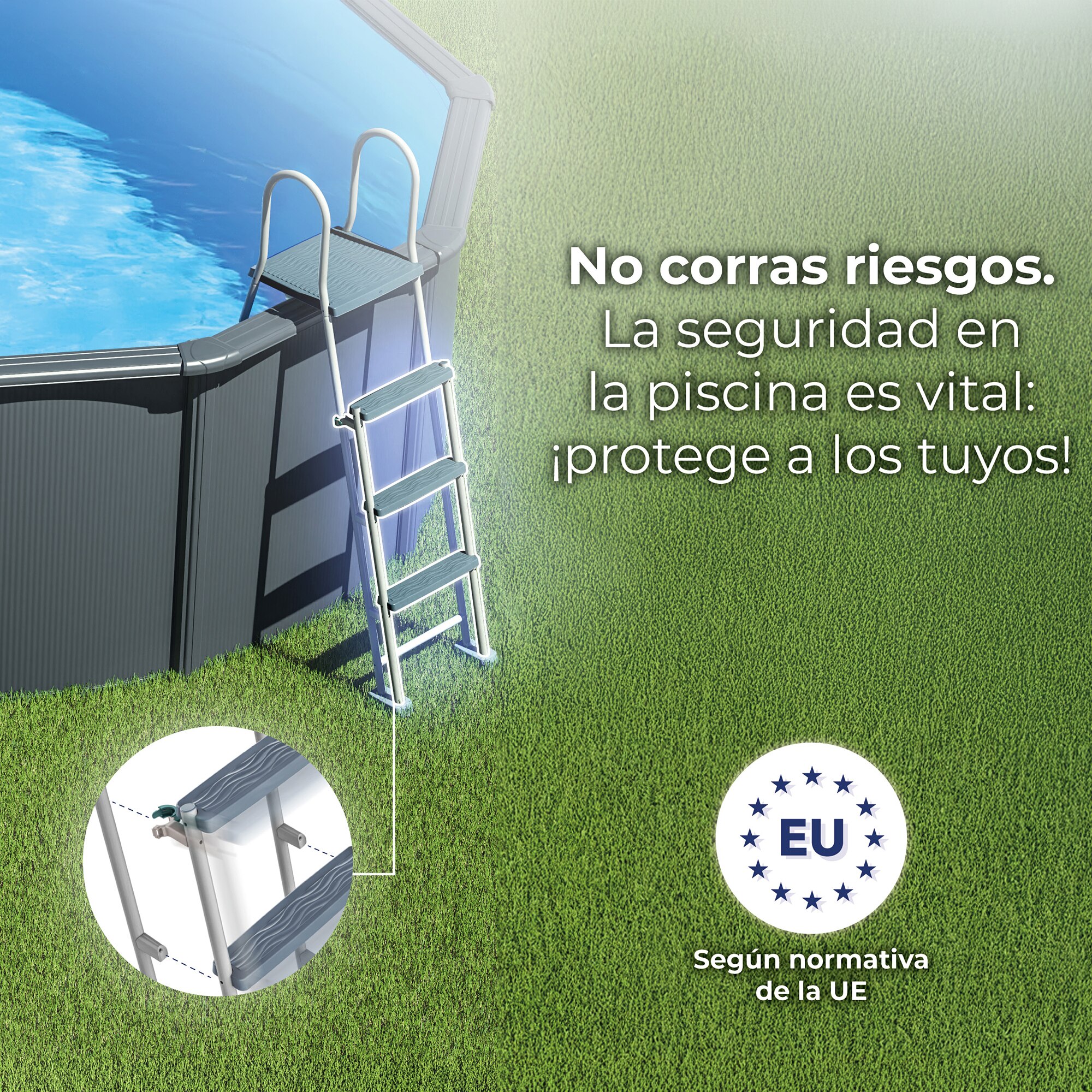Piscina acero redonda 300 x 120 cm Antracita-15