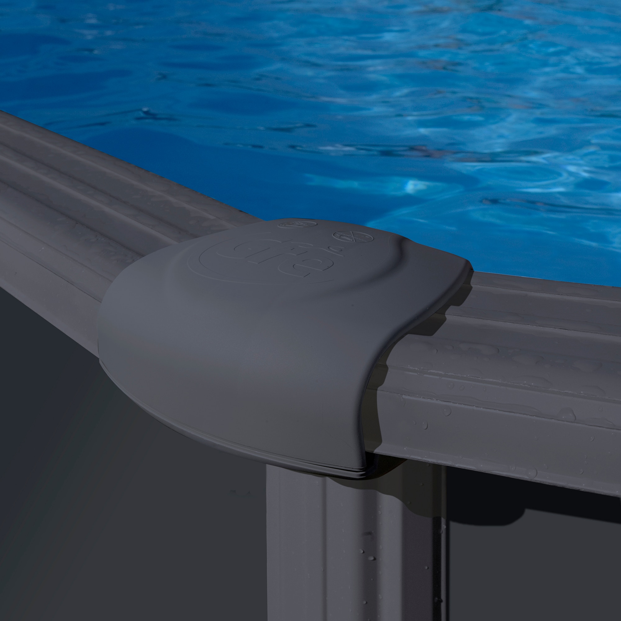 Piscina acero ovalada 730 x 375 x 132 cm Antracita-5