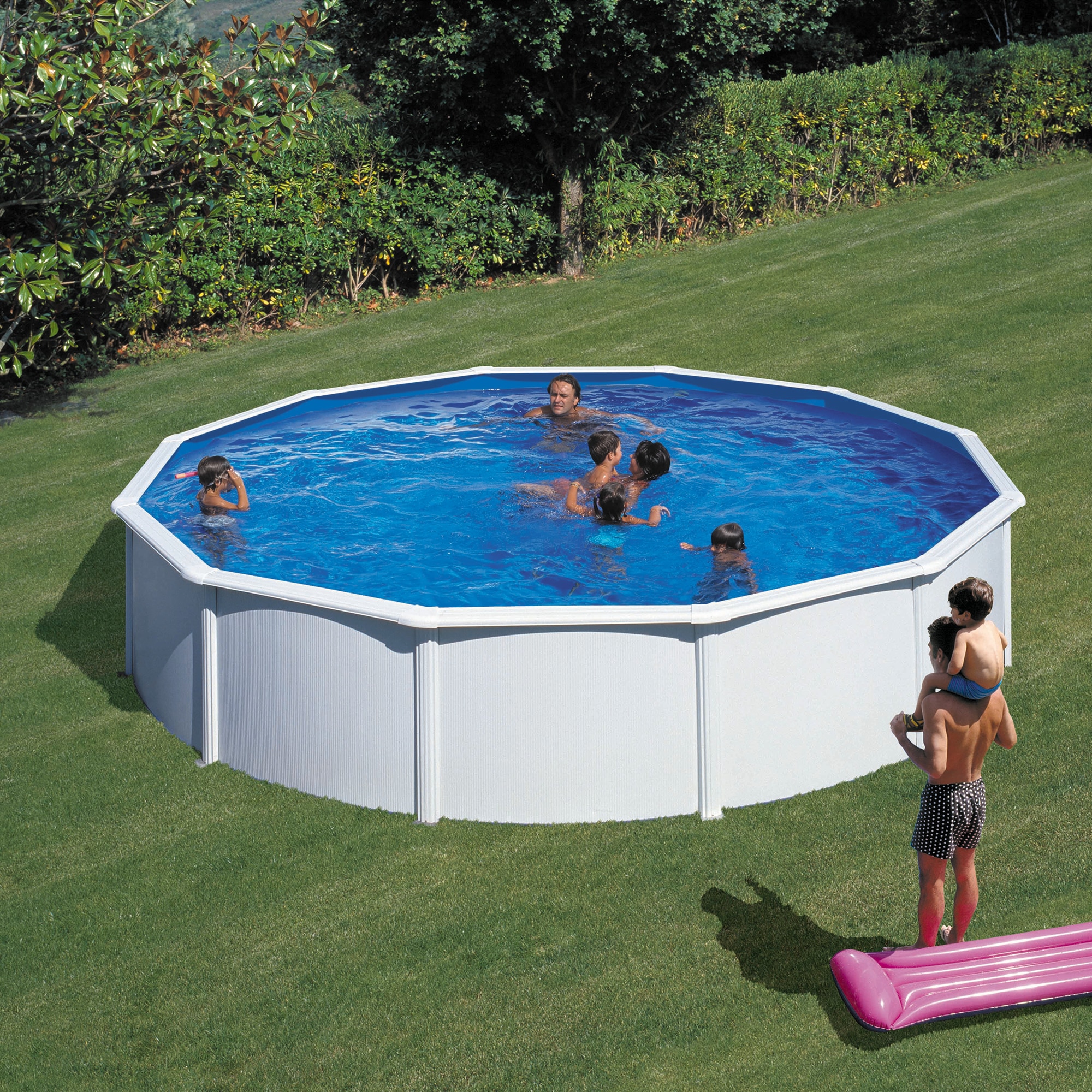 Kit de Piscina Redonda Branca 550 x 120 cm Branco-8