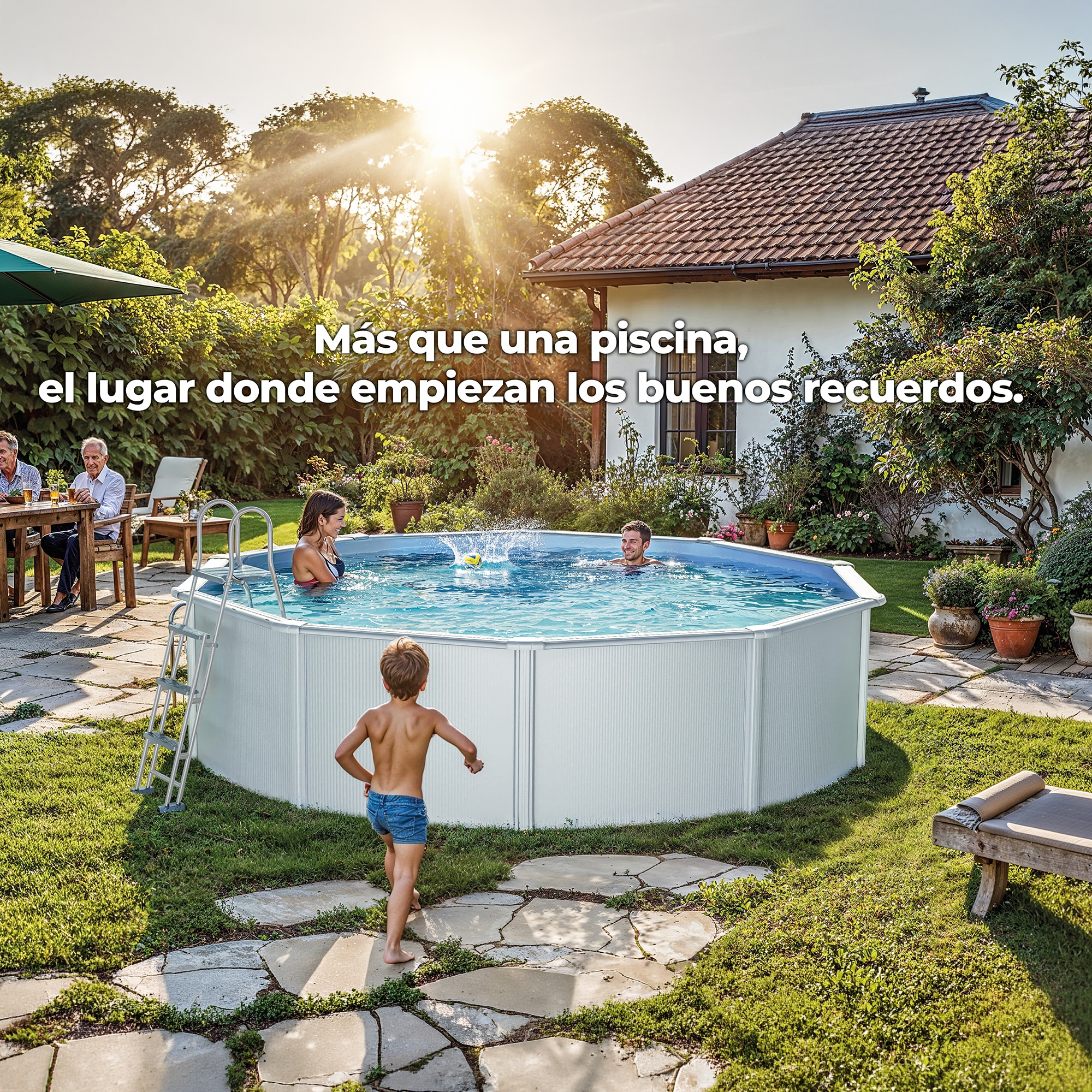 Kit de Piscina Redonda Branca 550 x 120 cm Branco-9