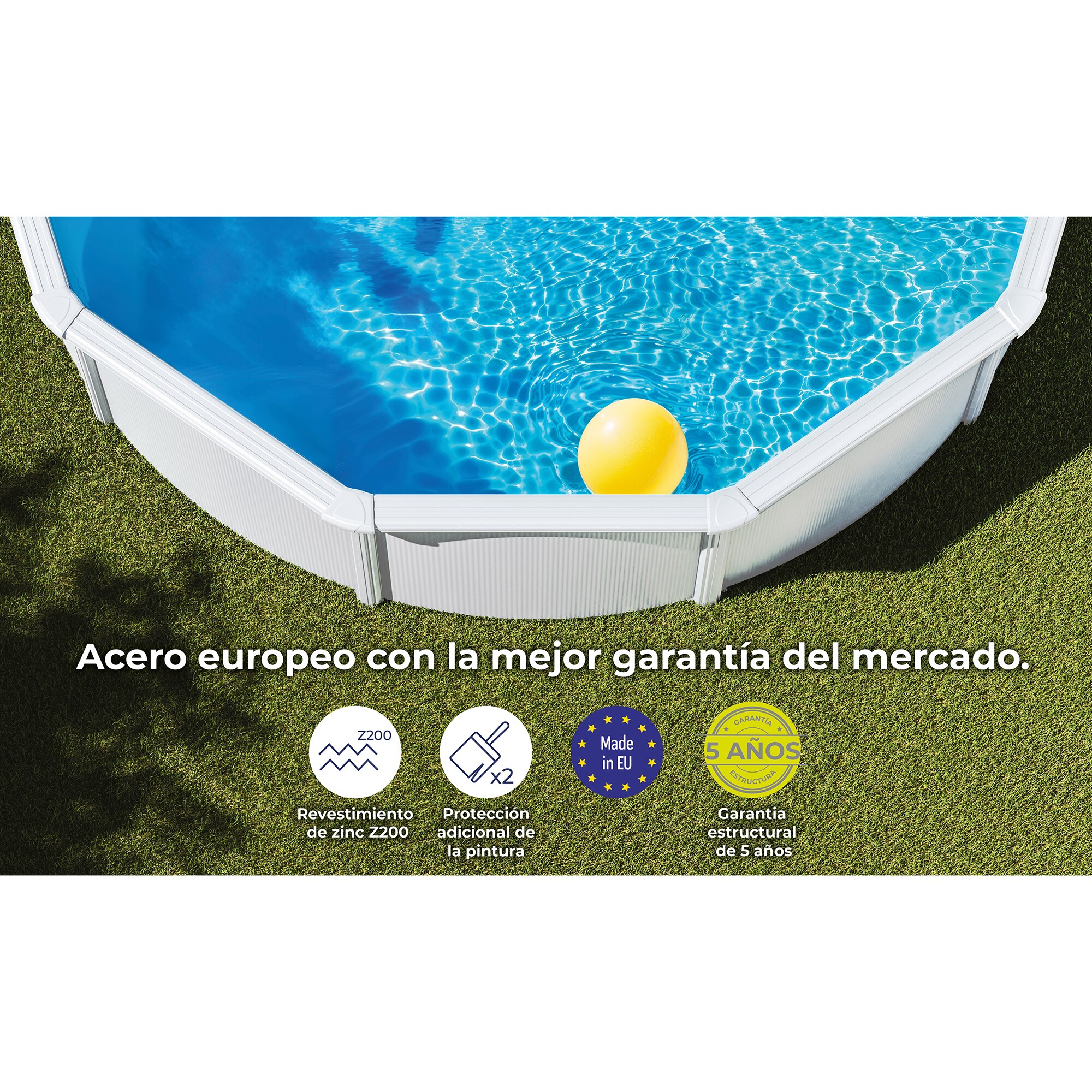 Kit de Piscina Redonda Branca 550 x 120 cm Branco-11