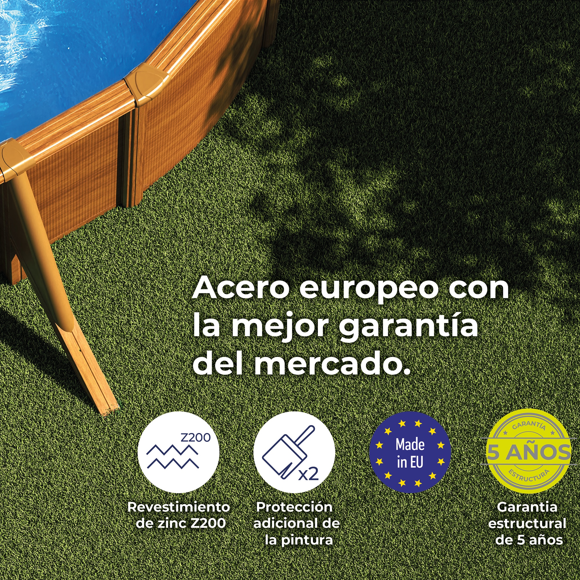Piscina de Aço Oval em Imitação de Madeira 730 x 375 x 120 cm Castanho-10