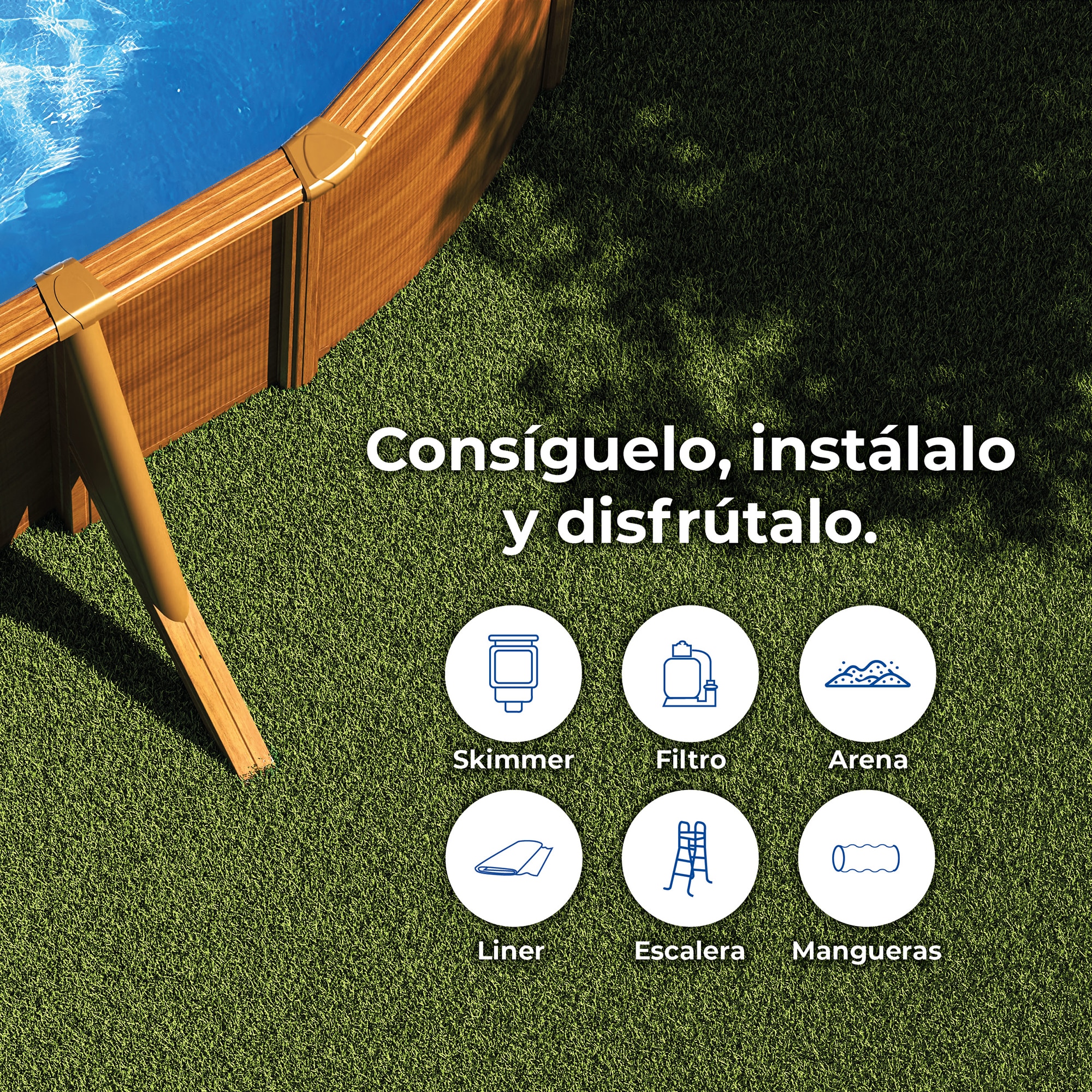 Piscina de Aço Oval em Imitação de Madeira 730 x 375 x 120 cm Castanho-13