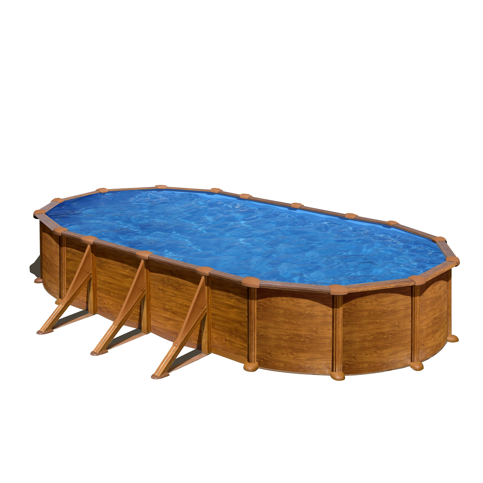 Imagen 0 de Piscina acero ovalada imitación madera 730 x 375 x 132 cm