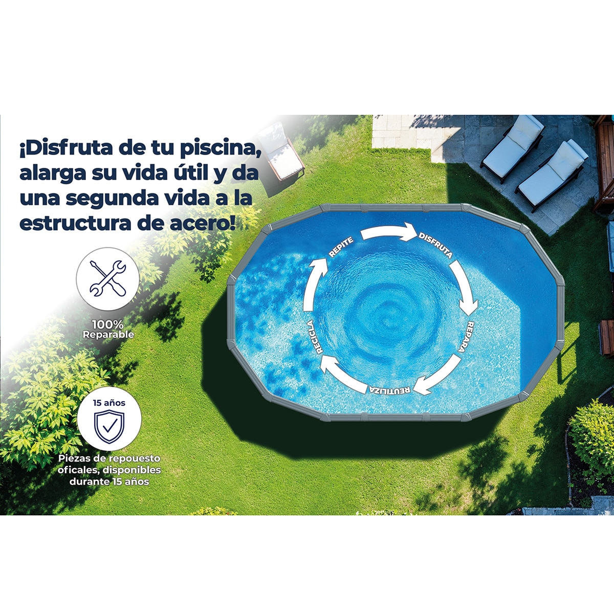 Piscina de Aço Oval em Imitação de Madeira 730 x 375 x 132 cm Castanho-13