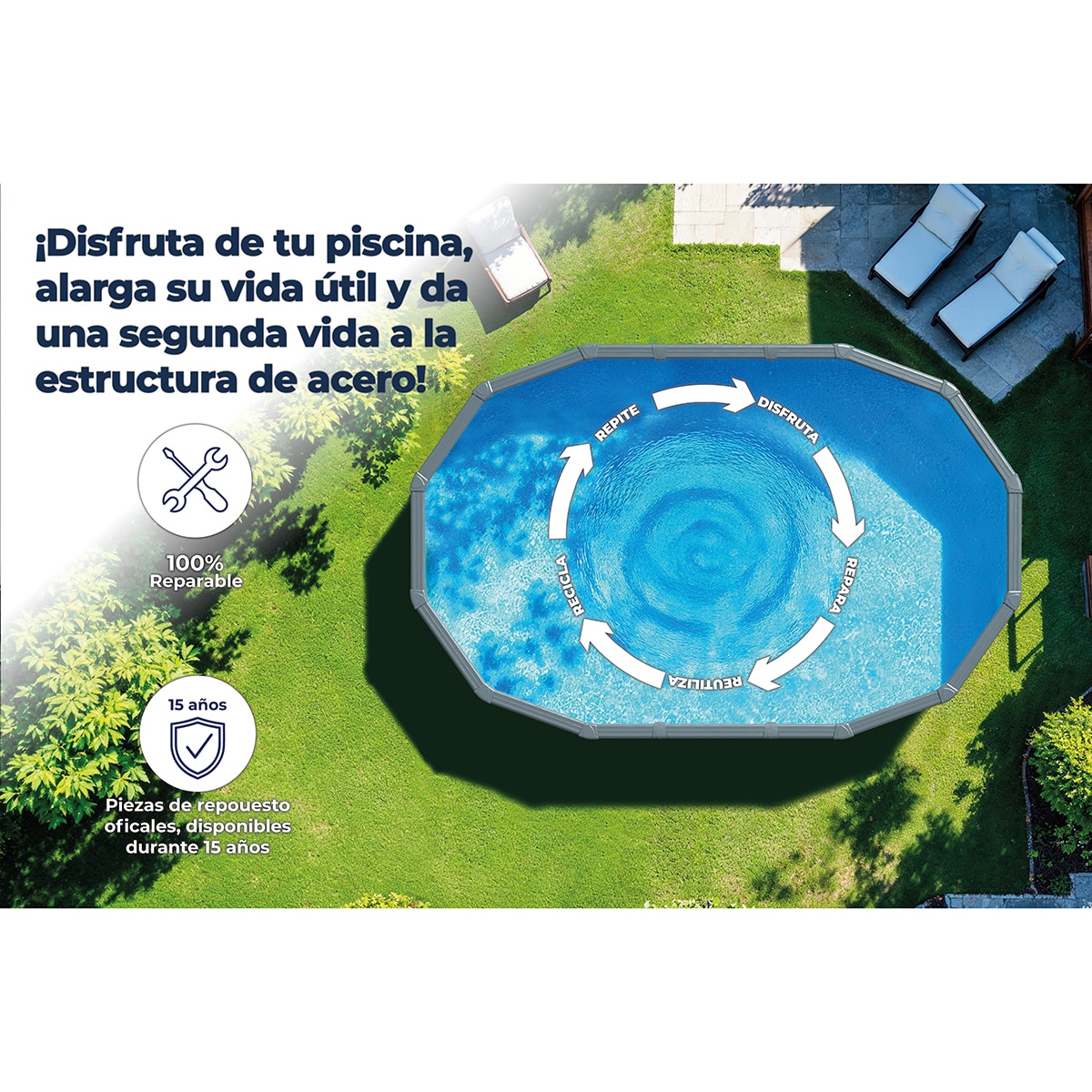 Piscina de Aço Oval em Imitação de Madeira 610 x 375 x 132 cm Castanho-14
