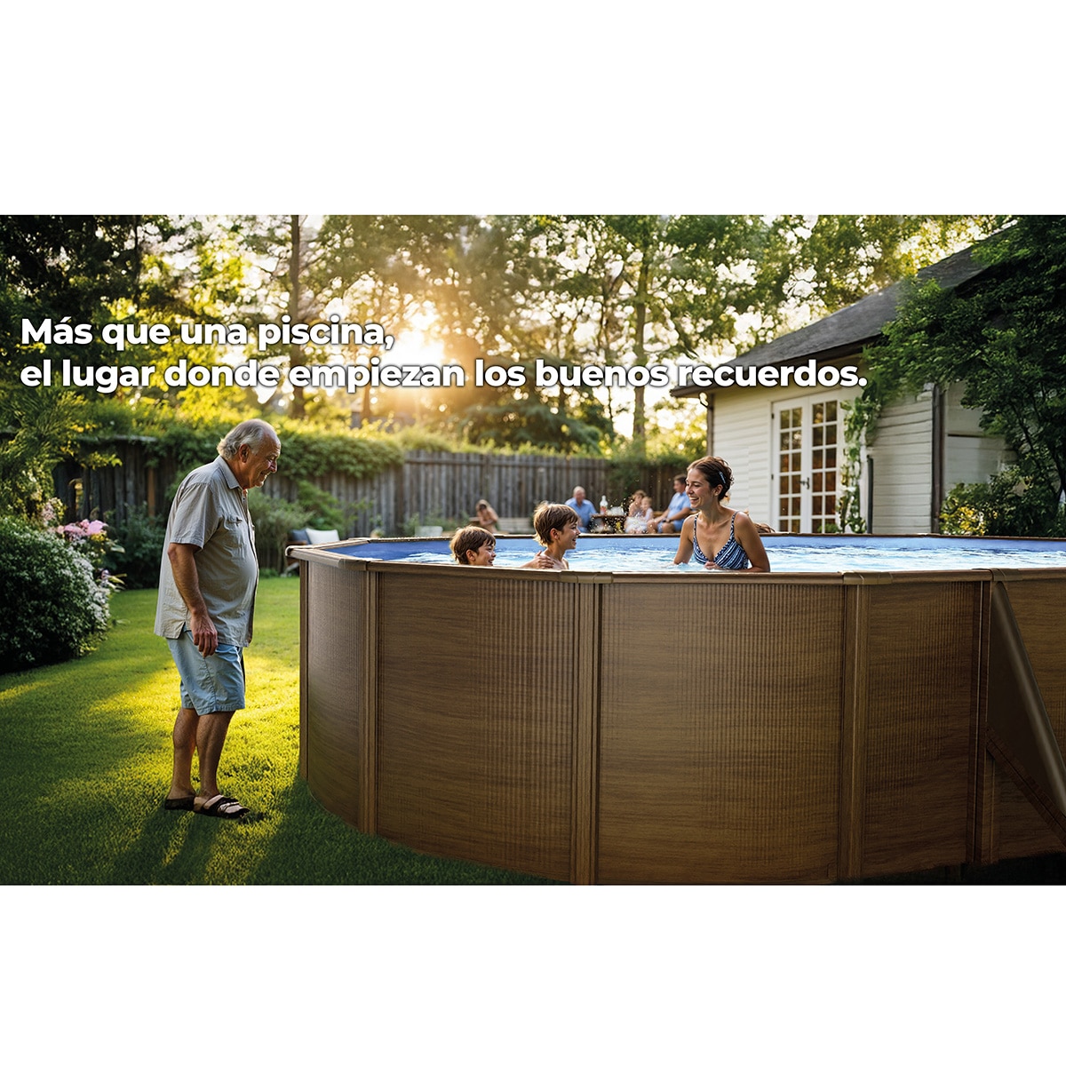 Piscina de Aço Oval em Imitação de Madeira 500 x 300 x 132 cm Castanho-8