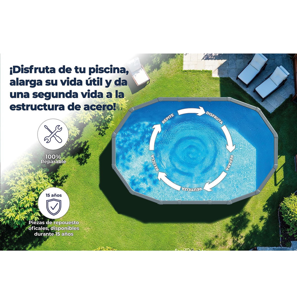 Piscina de Aço Oval em Imitação de Madeira 500 x 300 x 132 cm Castanho-11