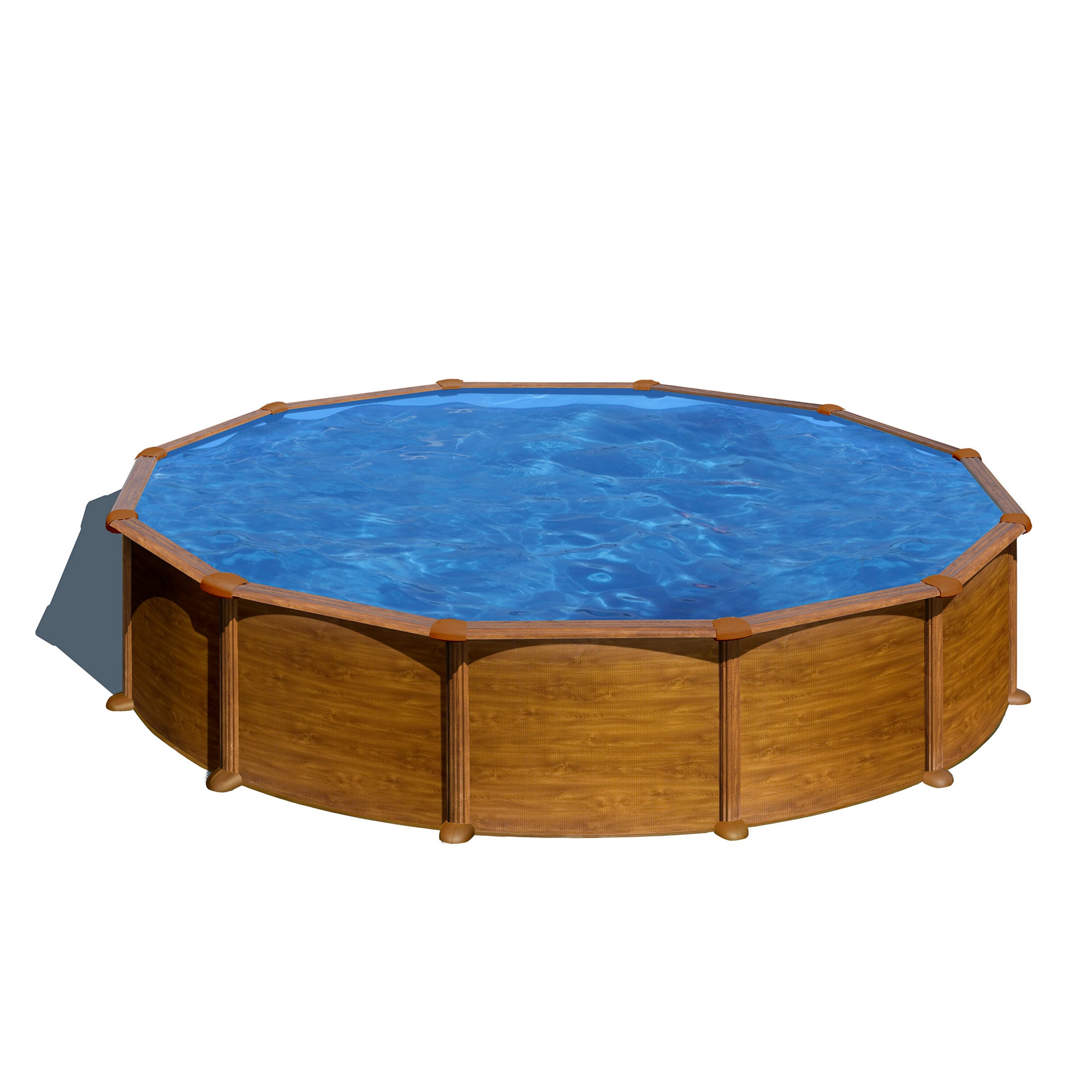 Imagen 0 de Piscina acero redonda imitación madera 550 x 132 cm