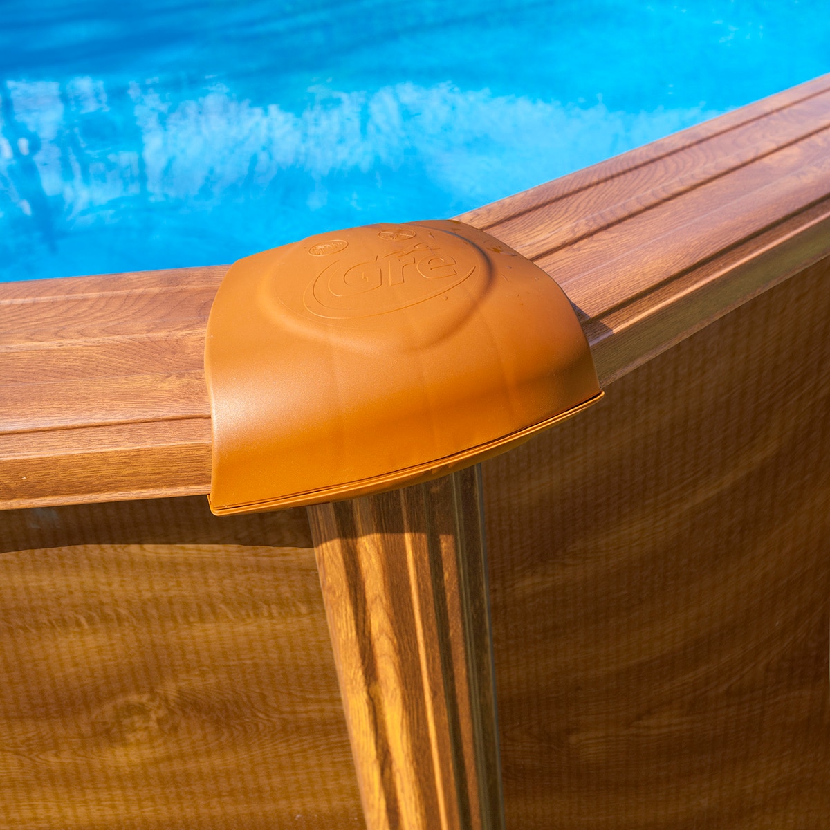 Piscina acero redonda imitación madera 550 x 132 cm Marrón-4