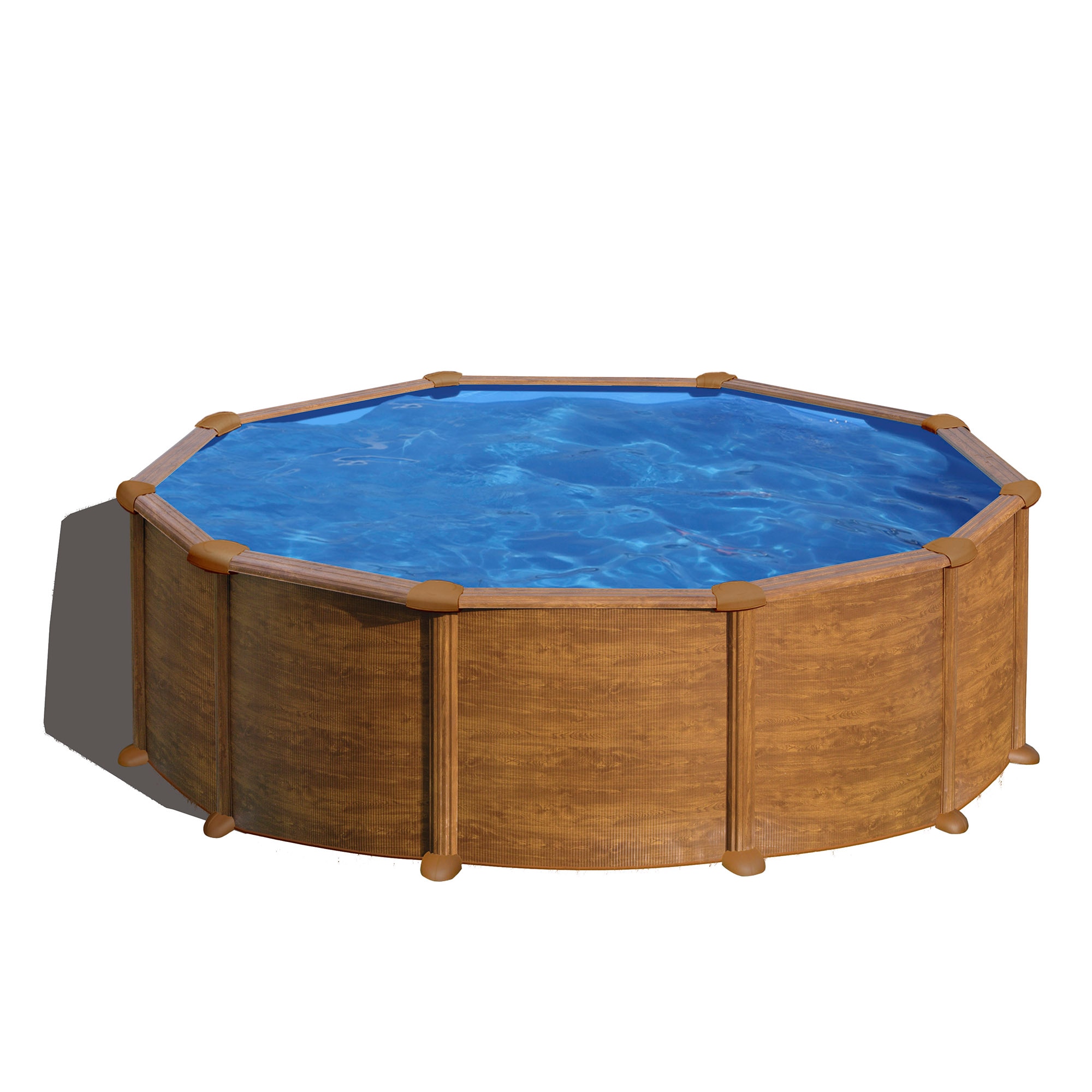 Imagen 0 de Piscina acero redonda imitación madera 460 x 132 cm