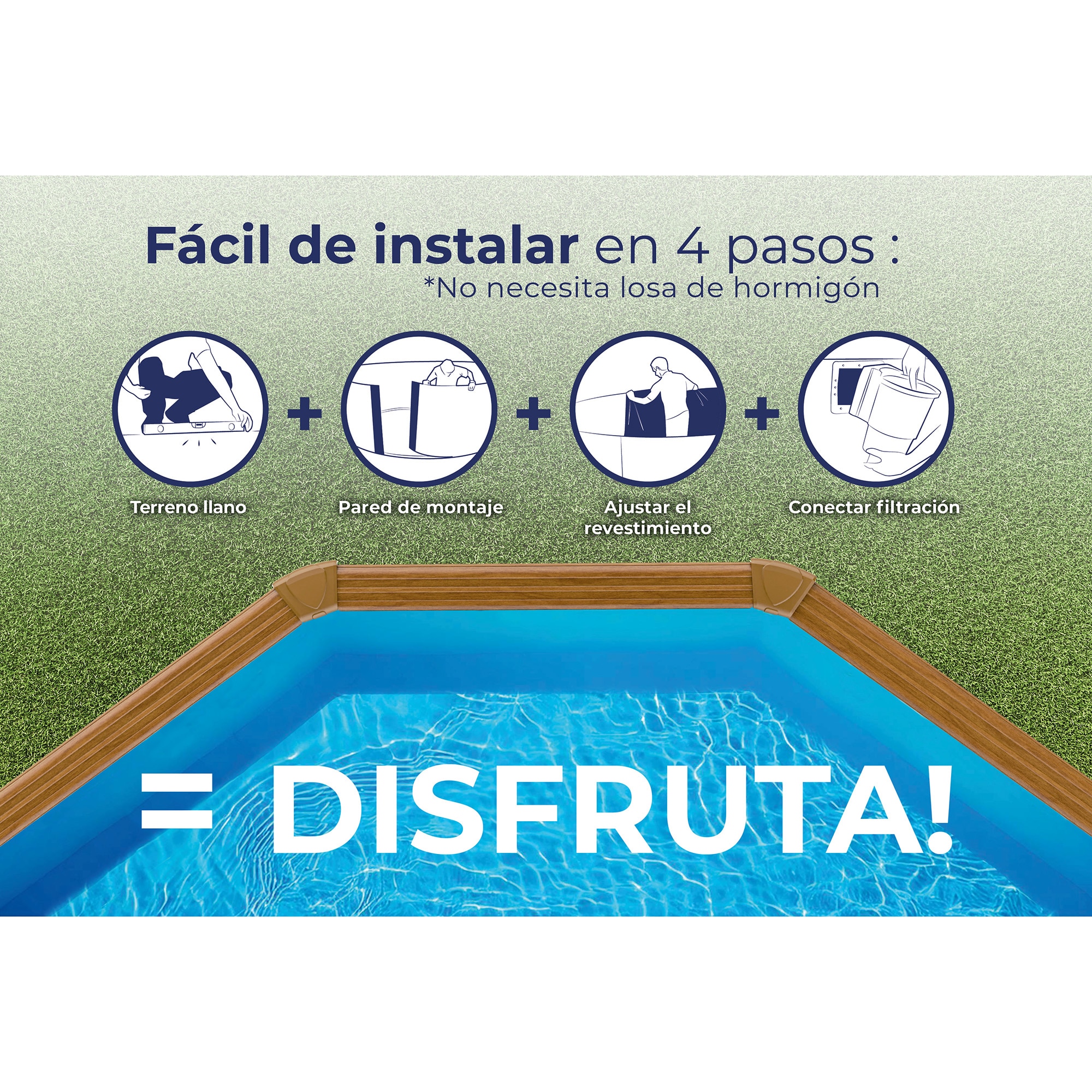 Piscina acero redonda imitación madera 460 x 132 cm Marrón-11