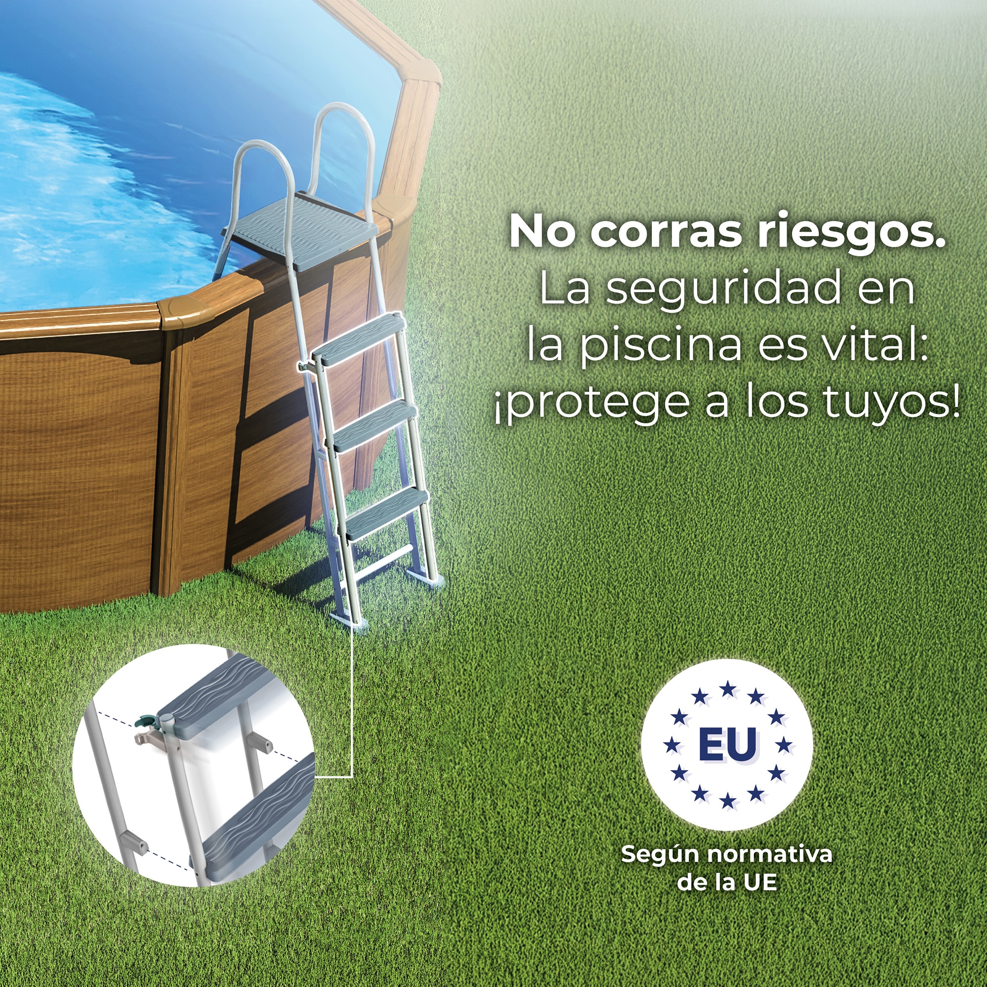 Piscina acero redonda imitación madera 460 x 132 cm Marrón-15