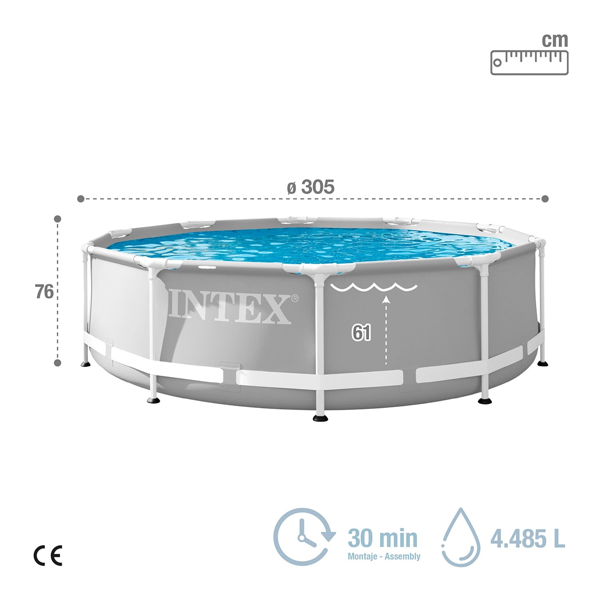 Piscina desmontable redonda Prism Frame INTEX 305x76 cm 4