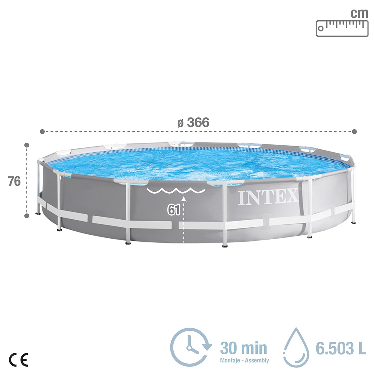 Piscina desmontable redonda Prisma Frame INTEX 366x76 cm 4