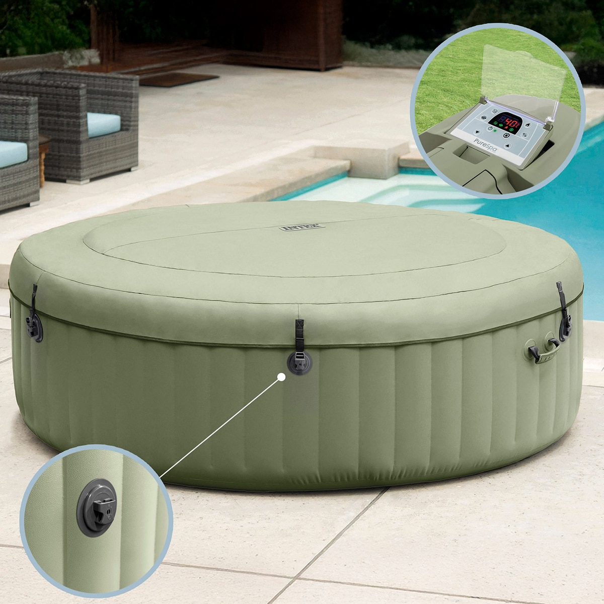 Spa hinchable Intex 216 X 71 cm Marrón-3