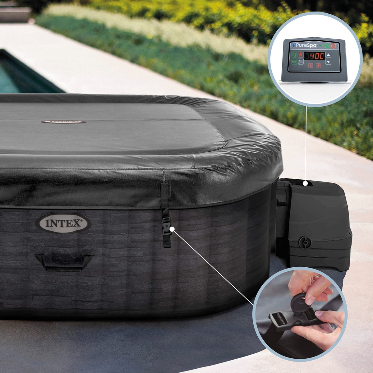 Spa hinchable Intex 175 X 175 X 71 cm Greys Gris-3