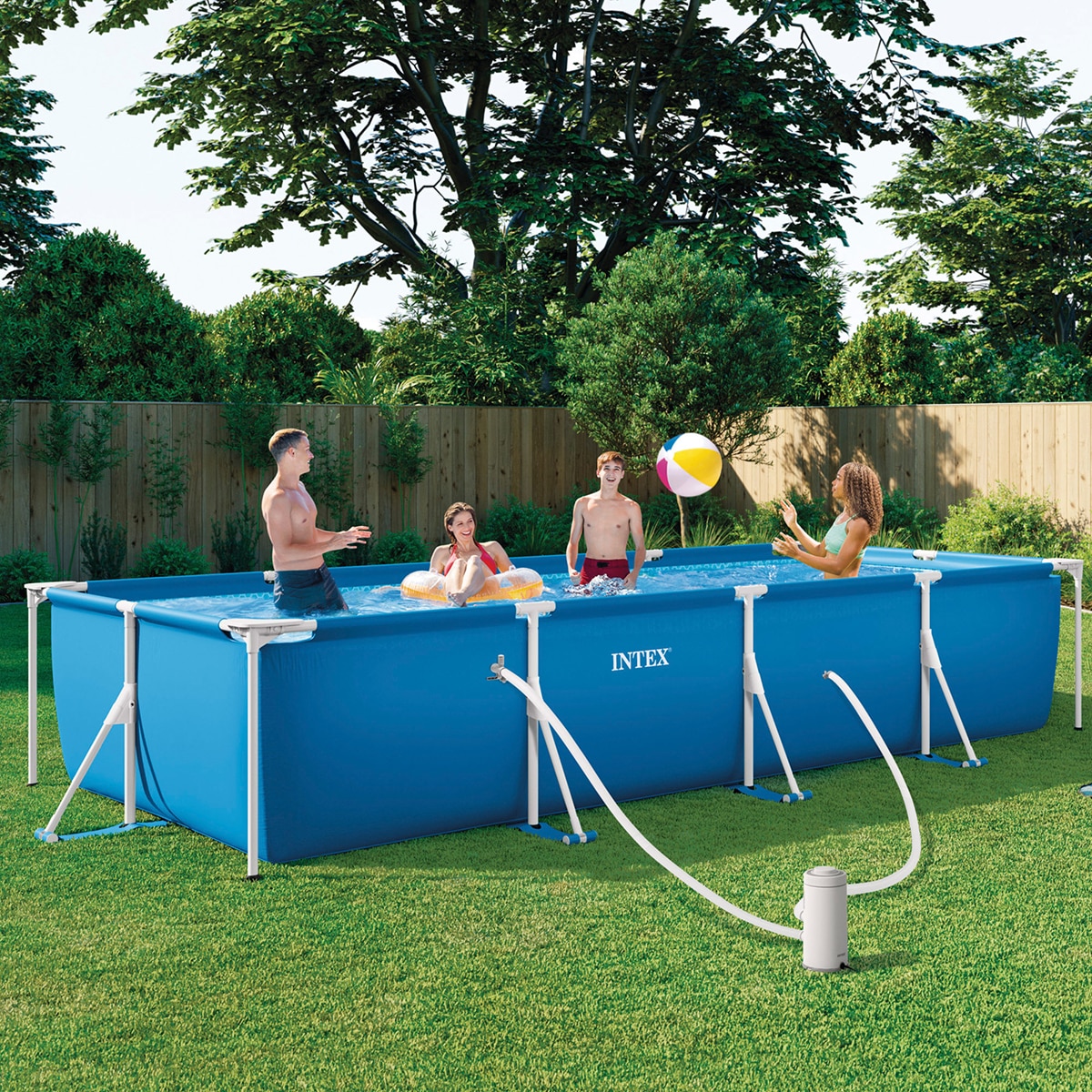Piscina tubular Intex 450 X 220 X 84 cm Azul-2