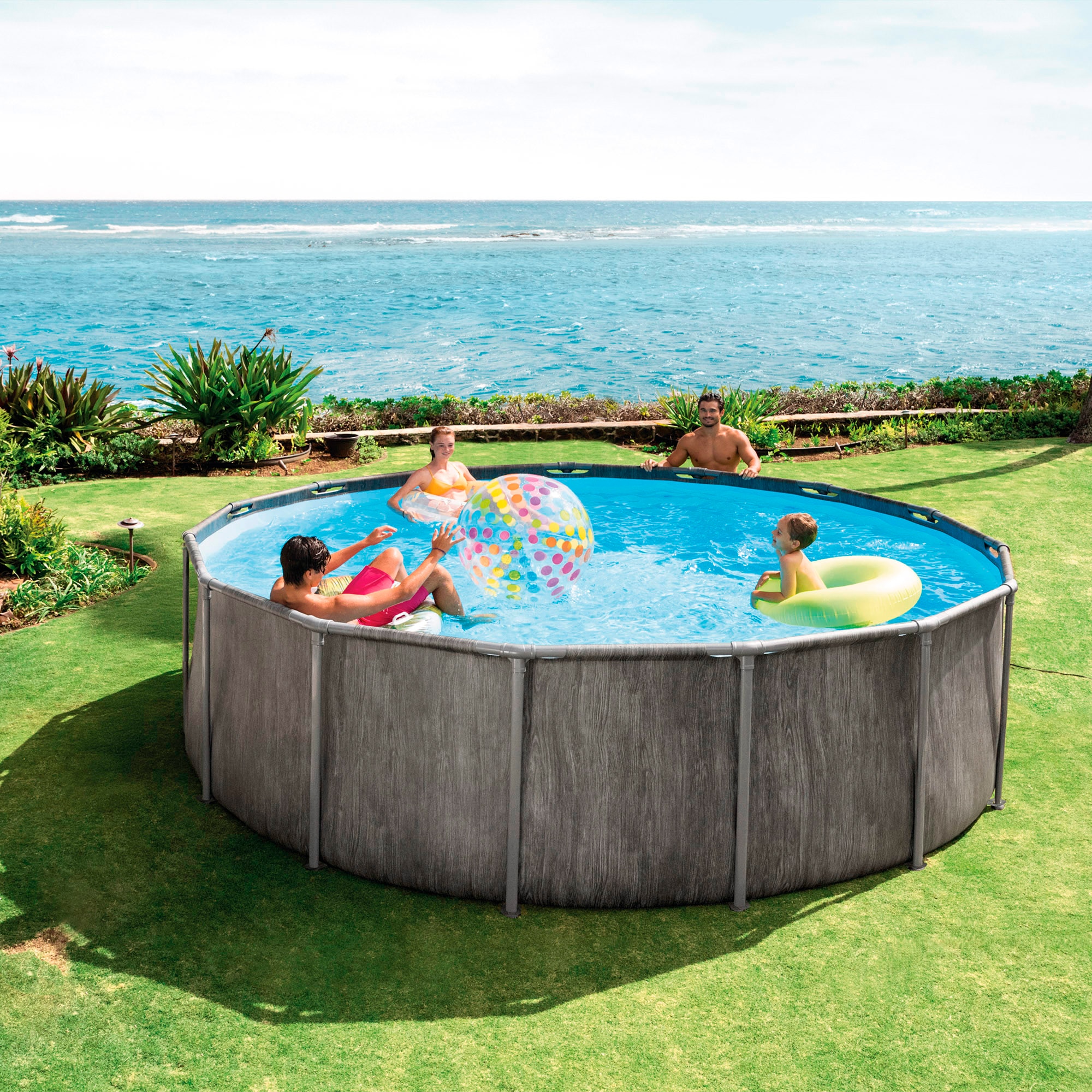 Piscina Tubular Intex 549 x 122 cm Cinzento-4