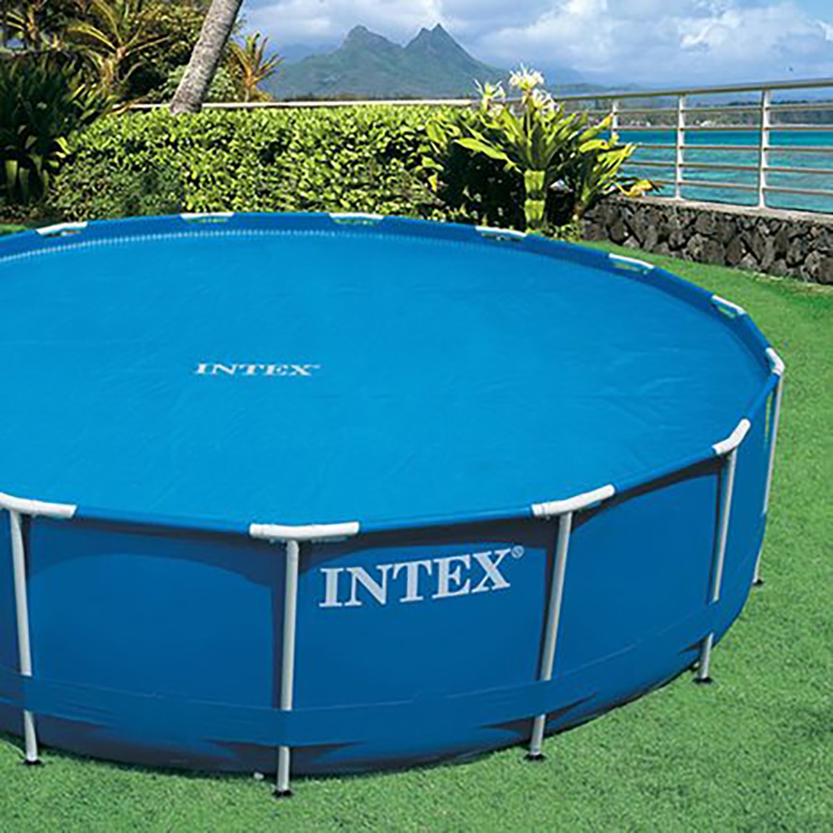 Cobertor Solar Piscinas Hinchables Easy Set y Metálicas Metal Frame Ø 457 cm Azul-5