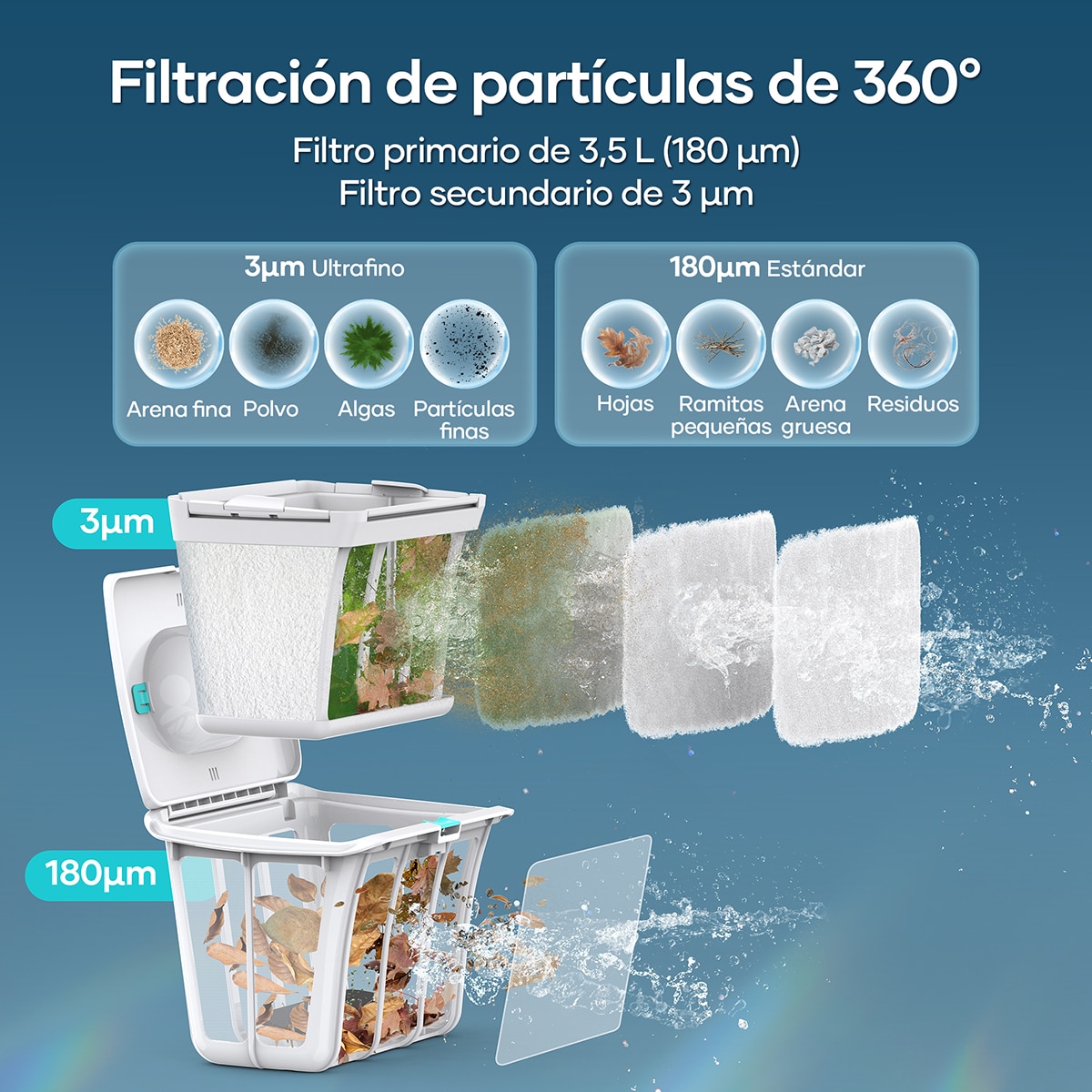 Limpiador Robótico Inalámbrico para piscinas Scuba N1 Blanco-19