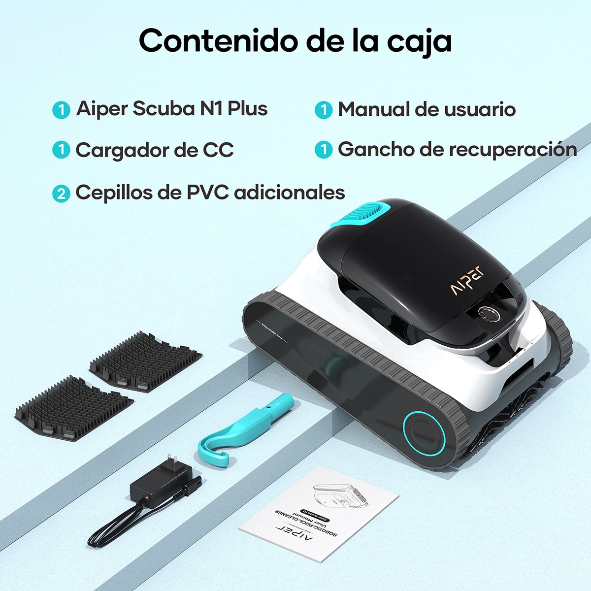 Limpiador Robótico Inalámbrico para piscinas Scuba N1 Blanco-24