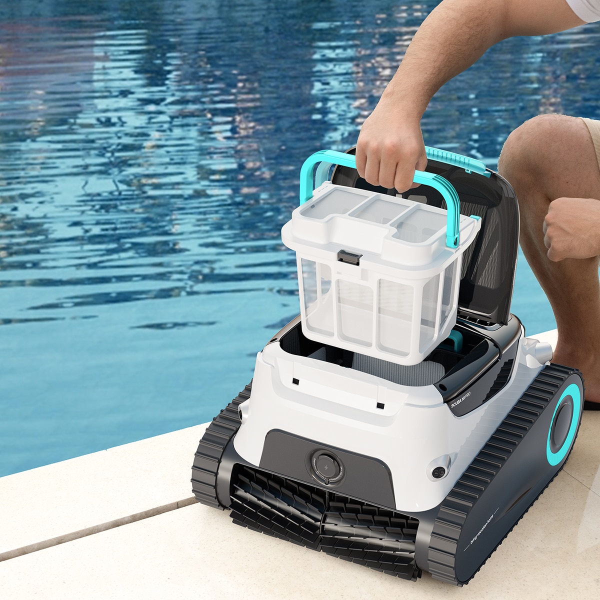 Limpiador Robótico Inalámbrico para piscinas Scuba N1 Pro Blanco-8