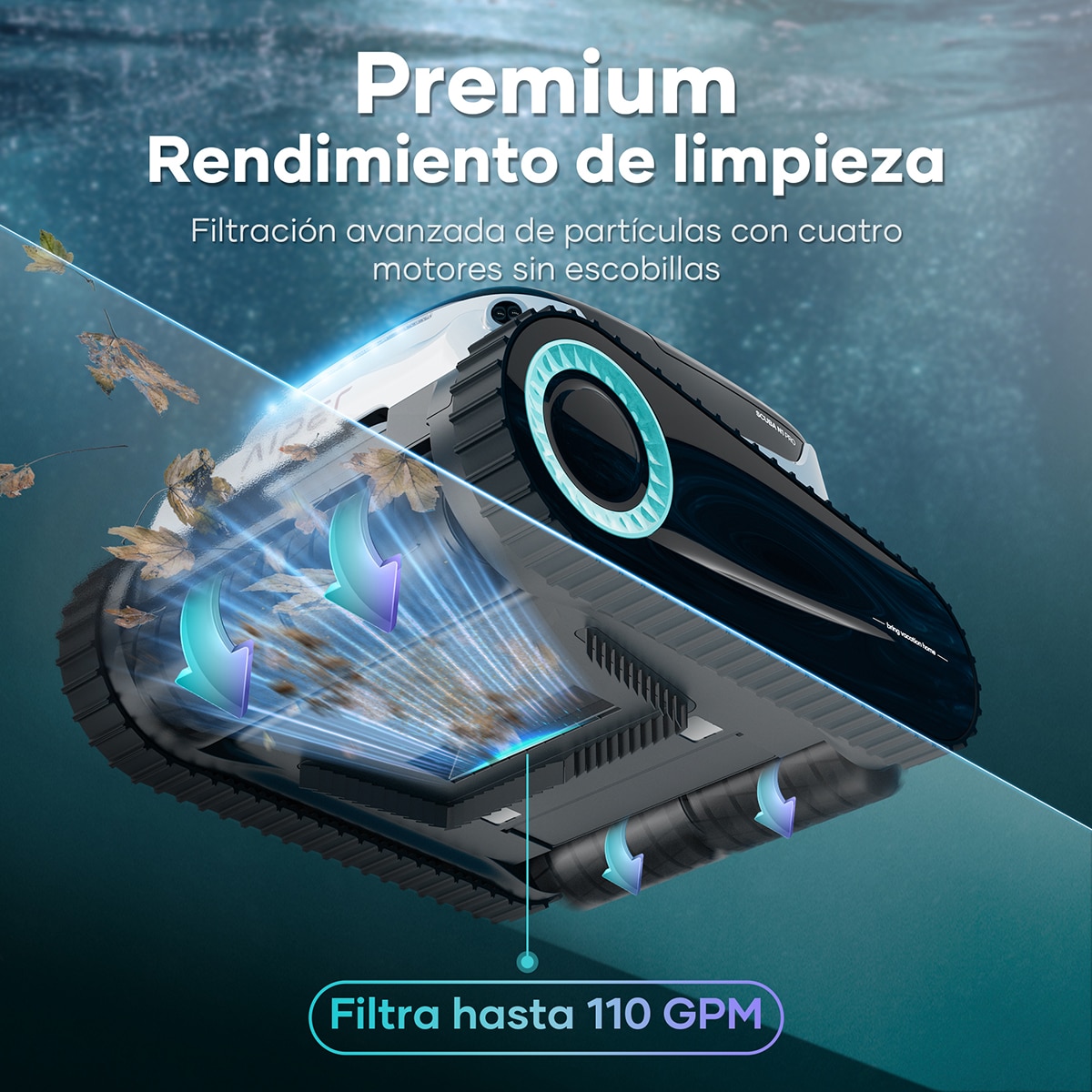 Limpiador Robótico Inalámbrico para piscinas Scuba N1 Pro Blanco-13