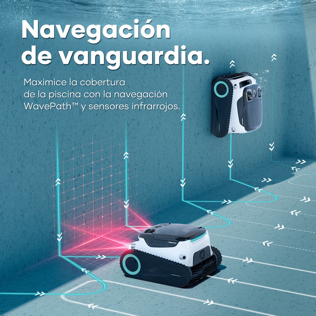 Limpiador Robótico Inalámbrico para piscinas Scuba N1 Pro Blanco-16