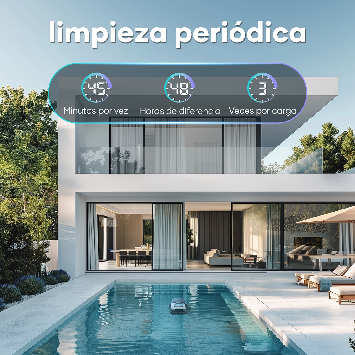 Limpiador Robótico Inalámbrico para piscinas Scuba N1 Pro Blanco-20