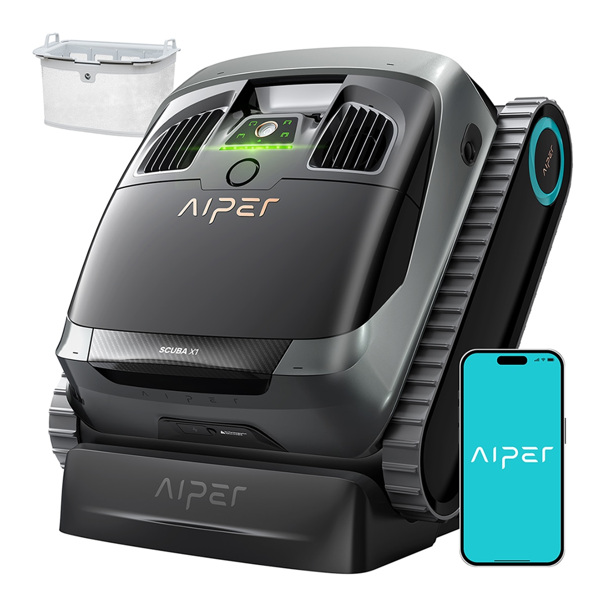 Lavadora Robótica sem Fios para Piscinas Scuba X1 Cinzento-5