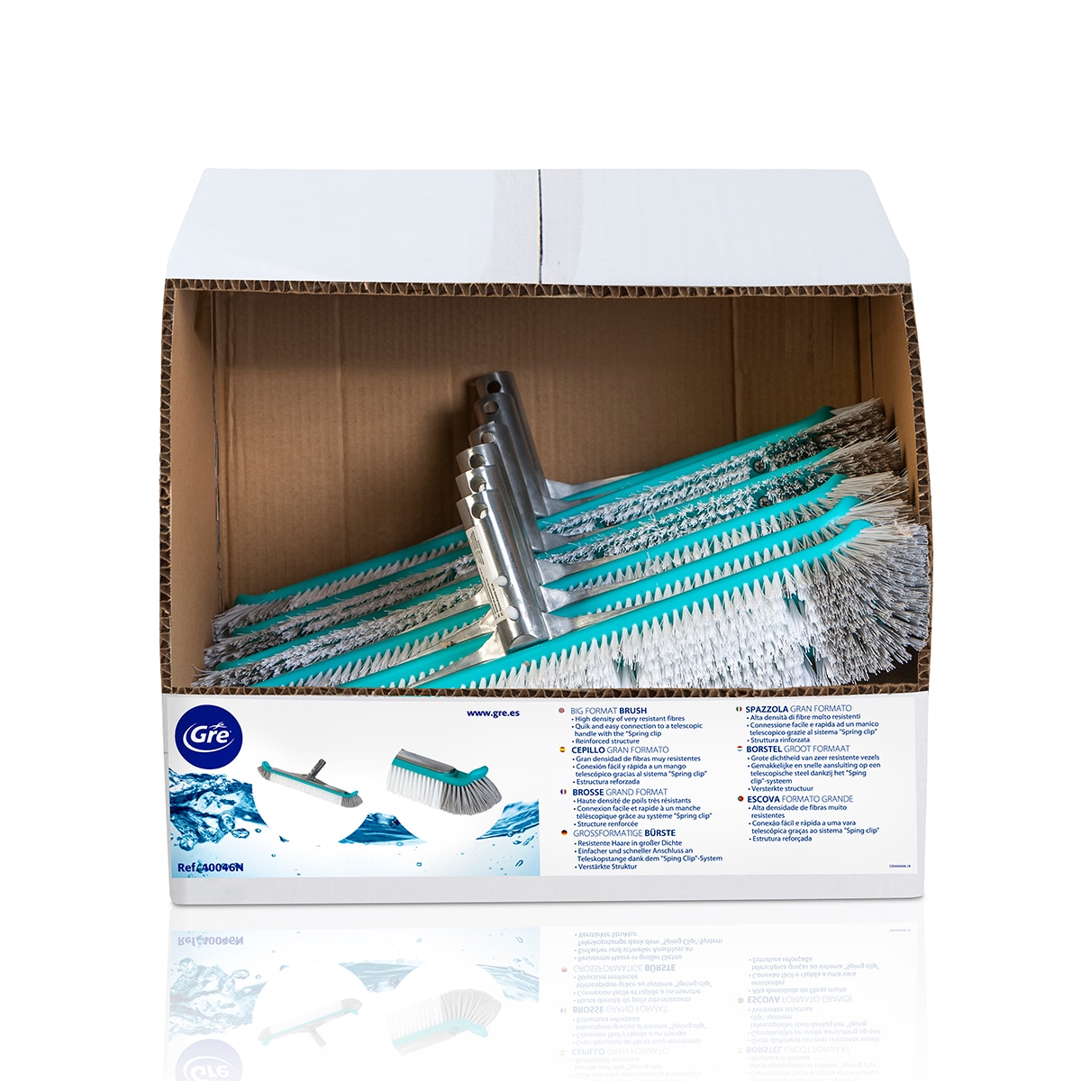 Cepillo aluminio gran formato 45 cm Gama Confort Verde / Blanco-3