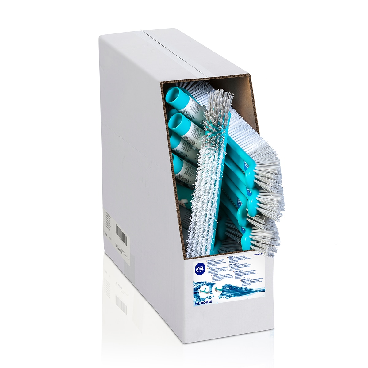 Cepillo 25 cm gama Confort Verde / Blanco-2