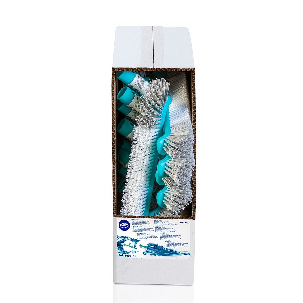 Cepillo 25 cm gama Confort Verde / Blanco-3