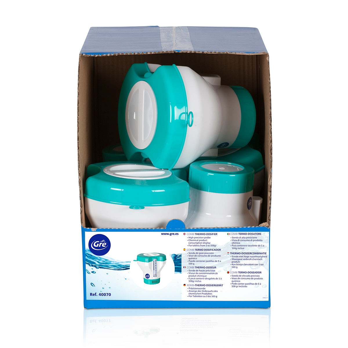 Dosificador combi con termómetro (1,5 kg capacidad) Verde / Blanco-2