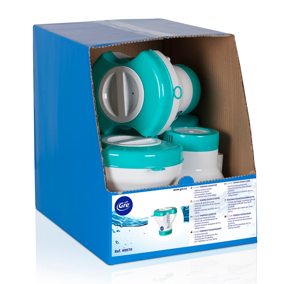 Dosificador combi con termómetro (1,5 kg capacidad) Verde / Blanco-3