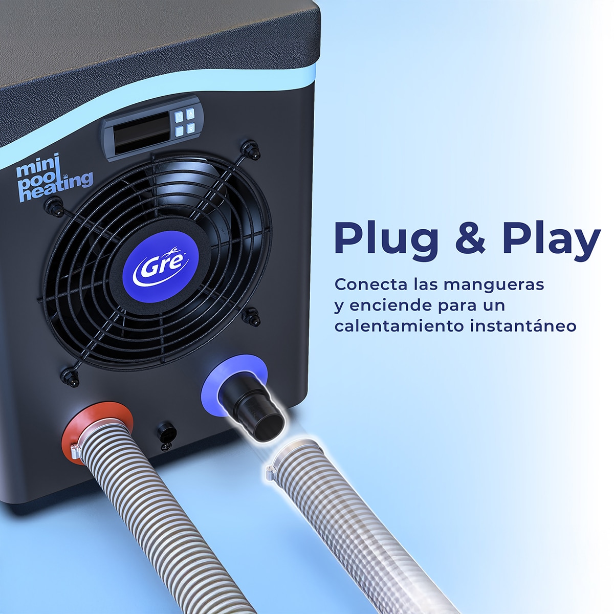 Bomba de calor mini para pequeño volumen de agua40 m3 Gris / Azul-5