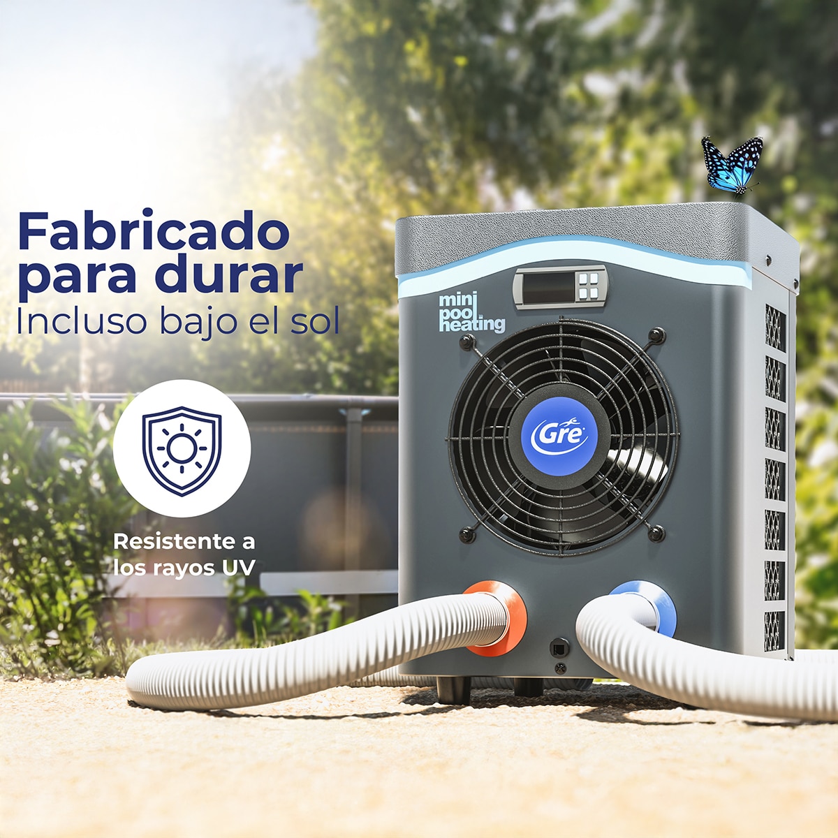 Bomba de calor mini para pequeño volumen de agua40 m3 Gris / Azul-8