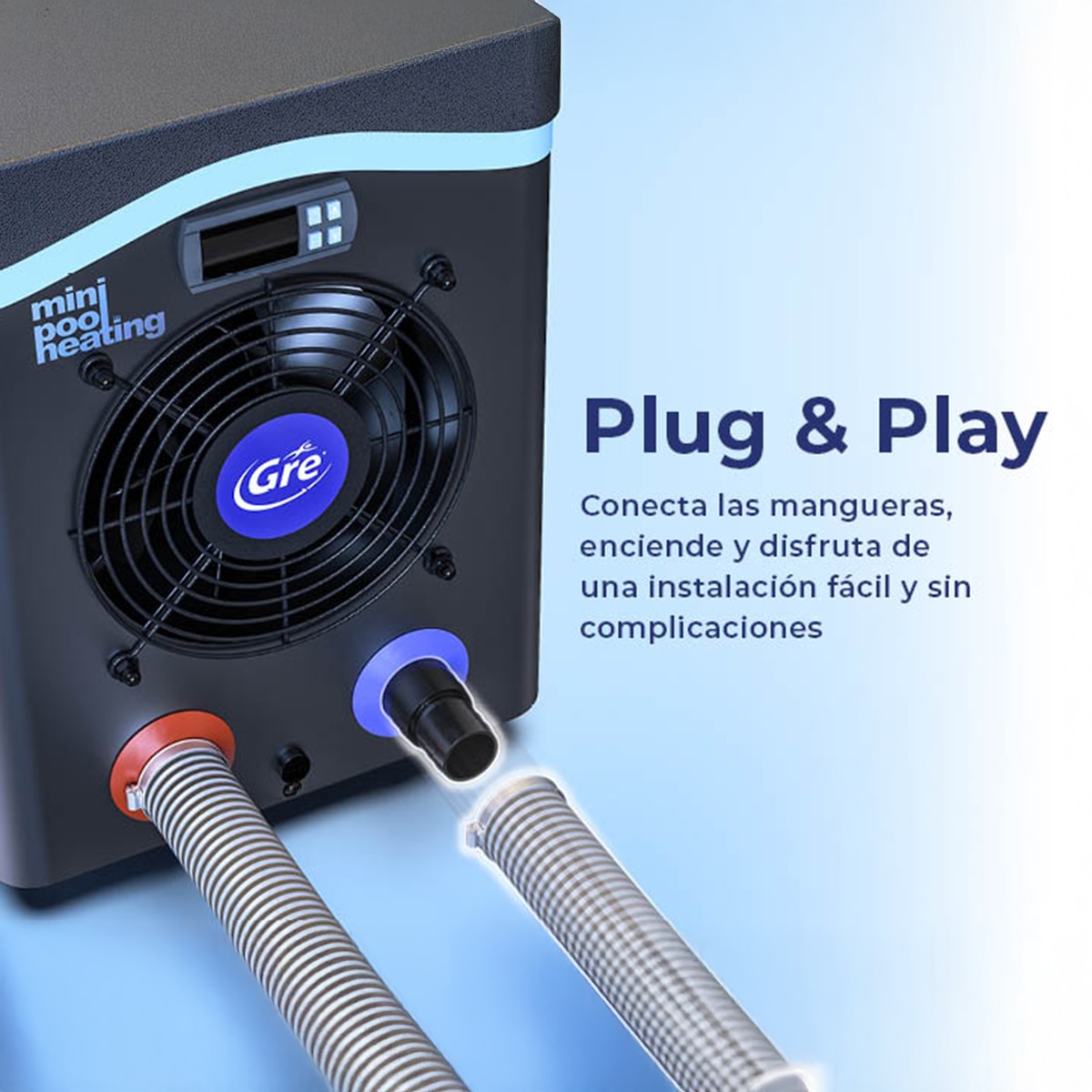 Bomba de calor mini para pequeño volumen de agua30 m3 Gris / Azul-5