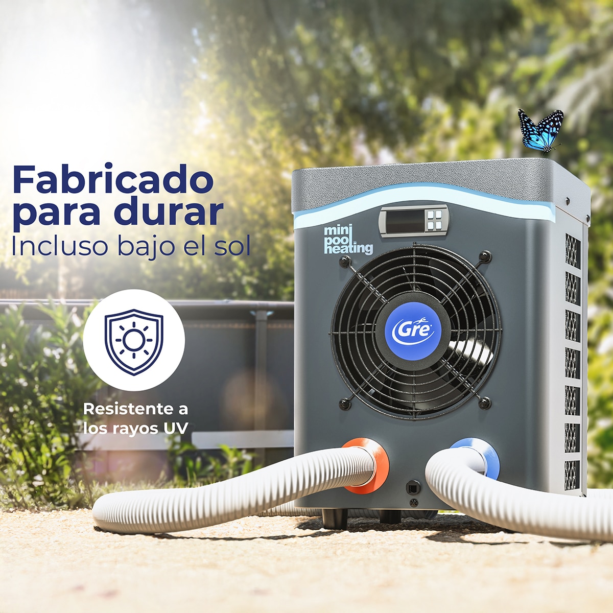 Bomba de calor mini para pequeño volumen de agua30 m3 Gris / Azul-8