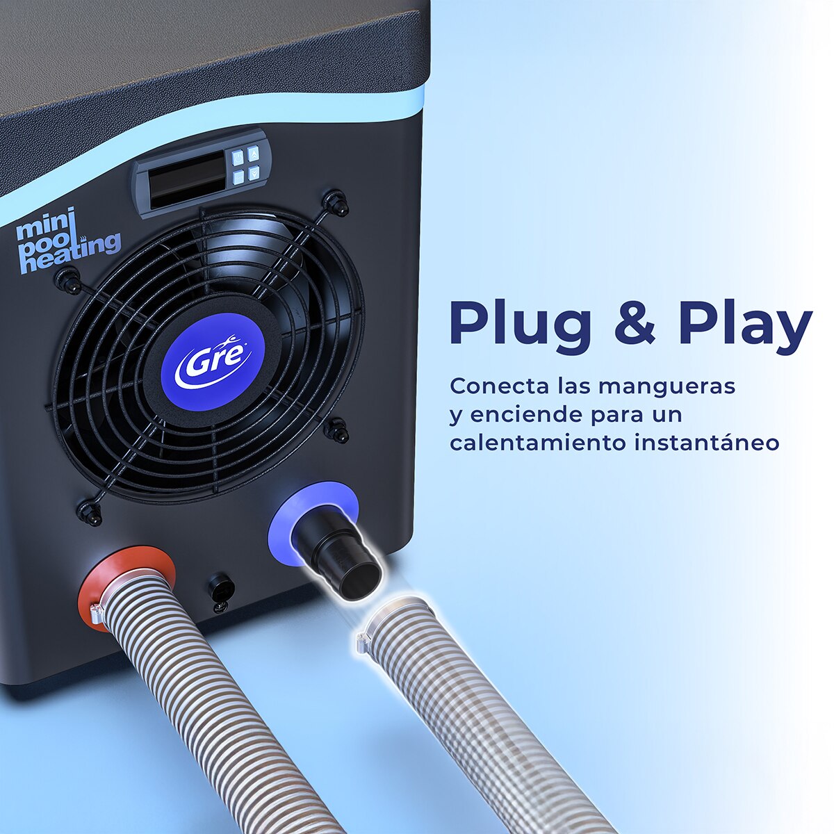 Bomba de calor mini para pequeño volumen de agua20 m3 Gris / Azul-5