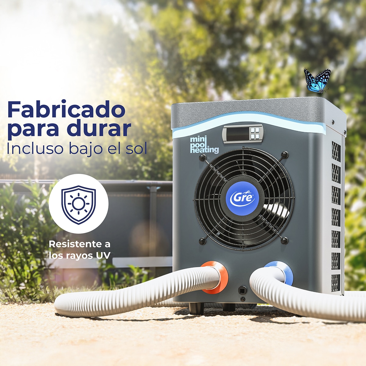 Bomba de calor mini para pequeño volumen de agua20 m3 Gris / Azul-8
