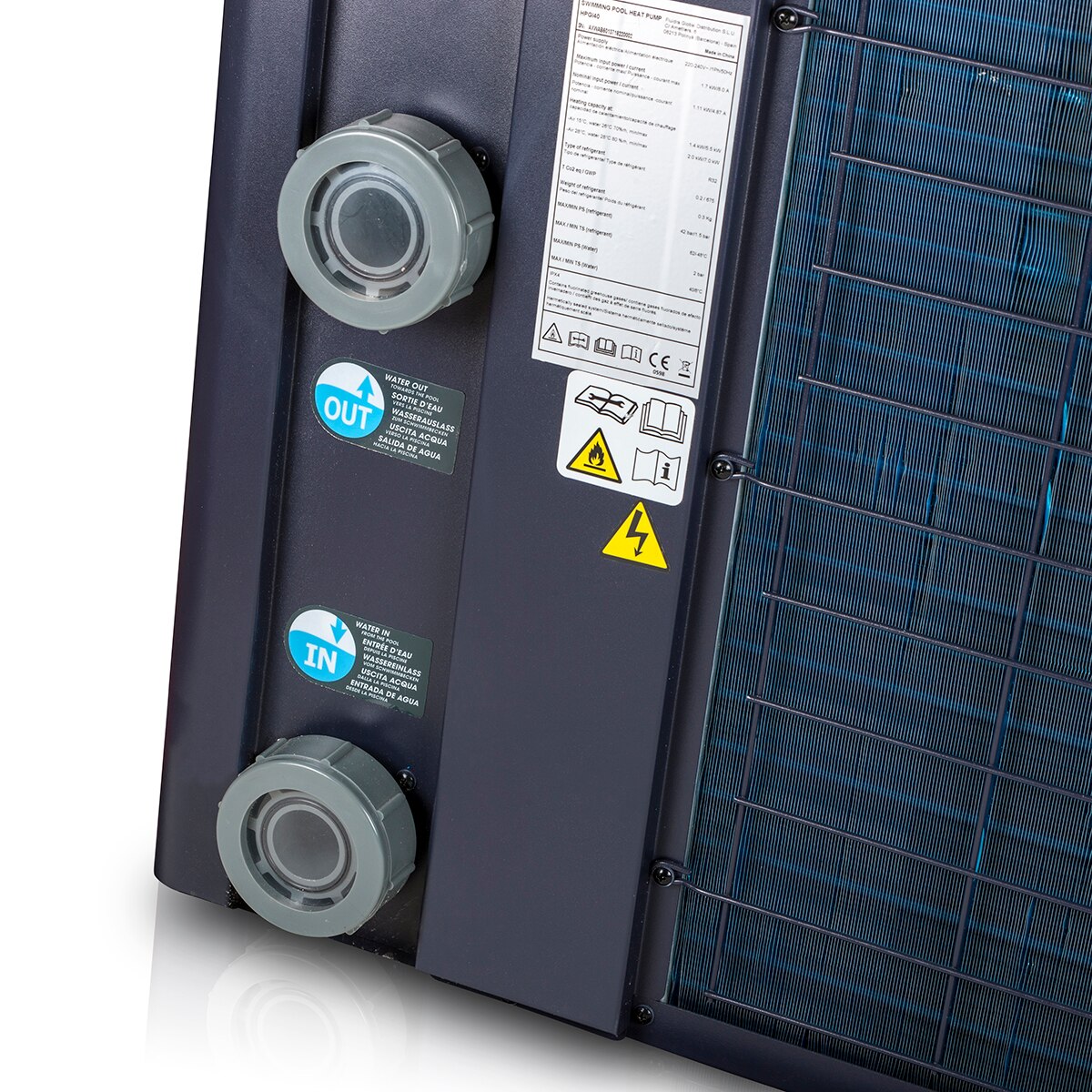 Bomba de calor Full Inverter con conectividad para piscinas de hasta 75 m3 13 KW Gris / Azul-15