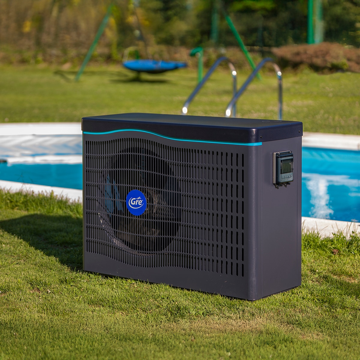 Bomba de calor Full Inverter con conectividad para piscinas de hasta 60 m3 9,5 KW Gris / Azul-10